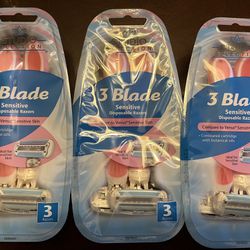 3 Blade Ladies Razors, 3 Packs