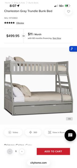 Gray bunk bed