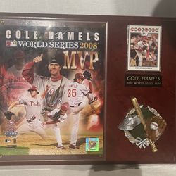Cole Hamels World Series 2008 MVP Plaque 