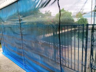 Mesh wall outdoor patio shade