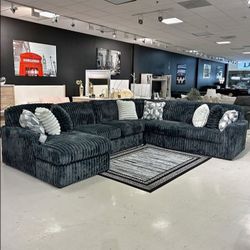 Midnight-Madness Gunmetal 4-Piece LAF Sectional