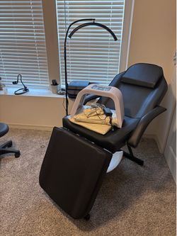 Aesthetician professional chair with covers , Lamp, LED LIGHT,