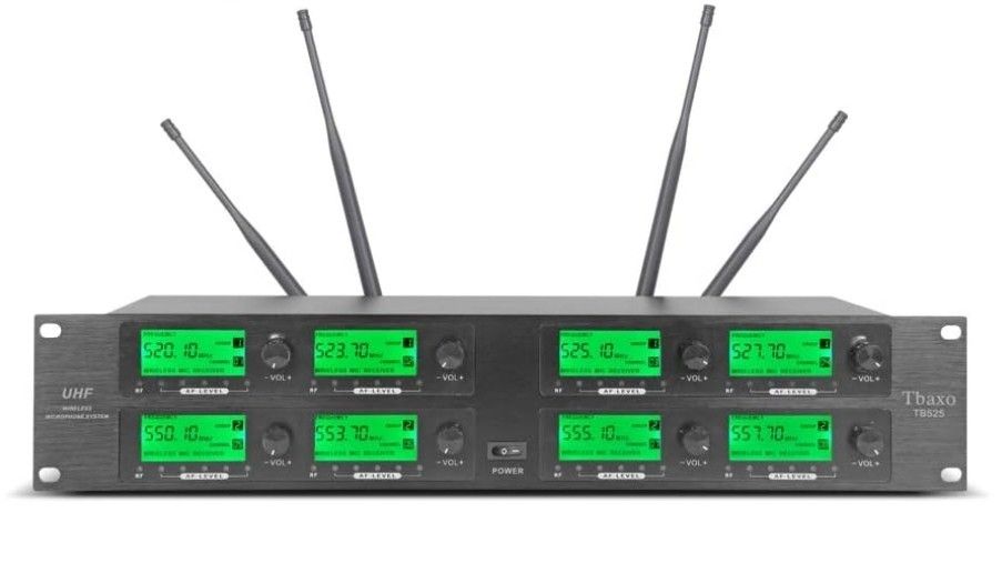 Tbaxo Wireless Microphone System UHF 8 Channel 8 Lavalier 8 Bodypacks 8