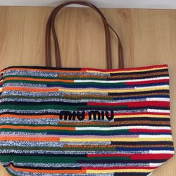 Miu Miu Multi Colored Beach Bag