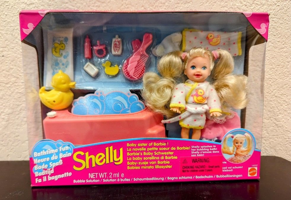 Bathtime Fun Shelly Baby Sister of Barbie 1995 NIB 14552 Vintage Mattel