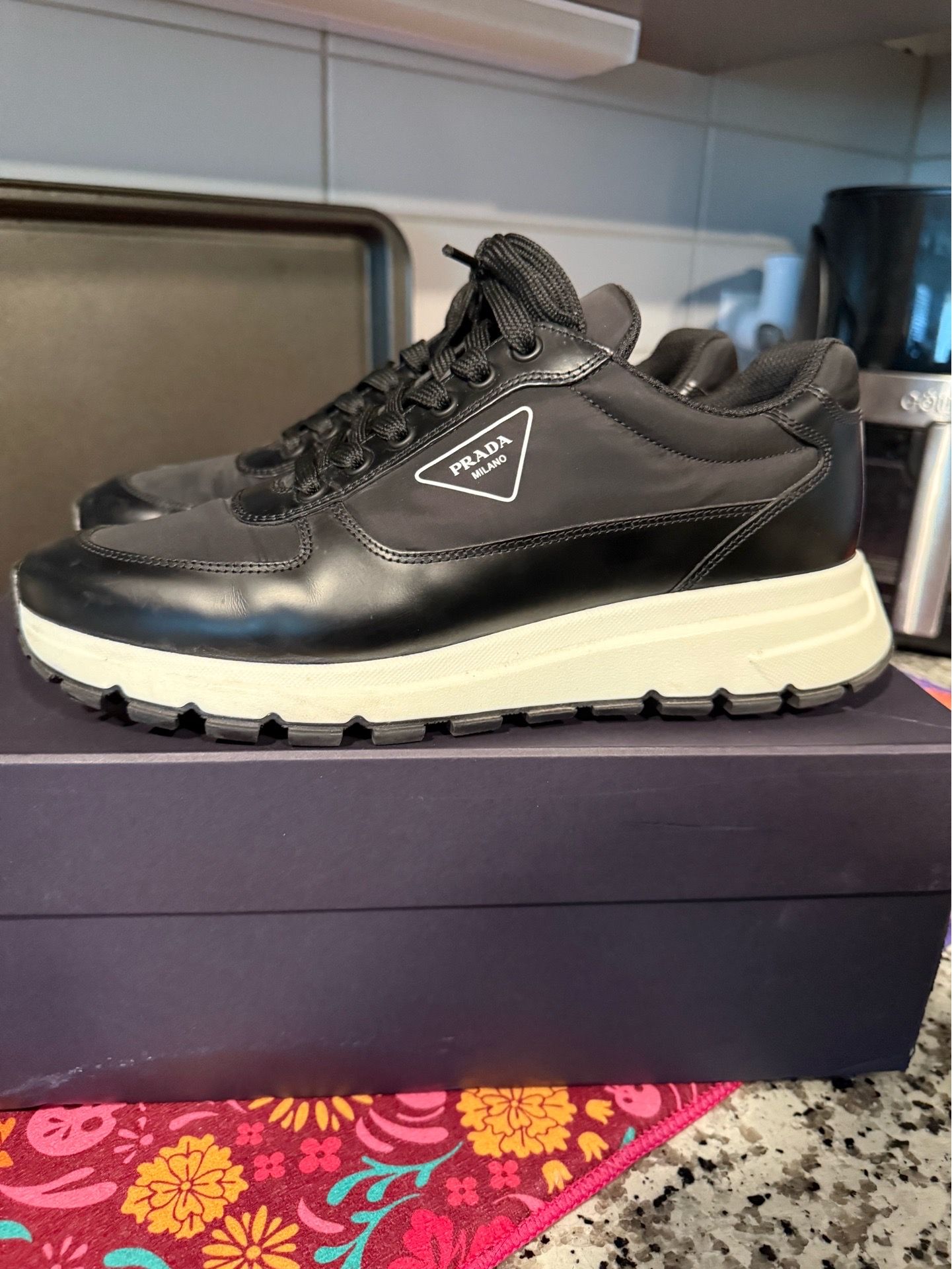 Prada Men’s Nylon Sneakers – Black – Size 7 IT / Approx. US 9–9.5