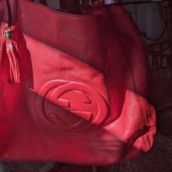 Red Leather Gucci Bag
