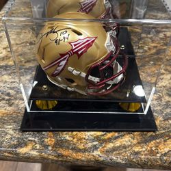 Mini FSU helmet signed by Derrick Brooks