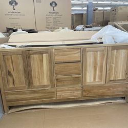 DIY Project. Solid Wood Teak  Vanity Cabinet 72”