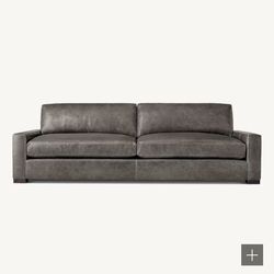 RESTORATION HARDWARE - MAXWELL LEATHER 2-CUSHION SOFA