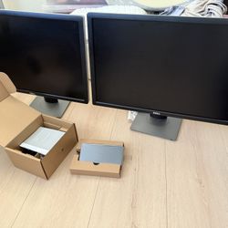  Dell D6000 Universal Docking Station/ Two 24 Inch Dell Monitors 