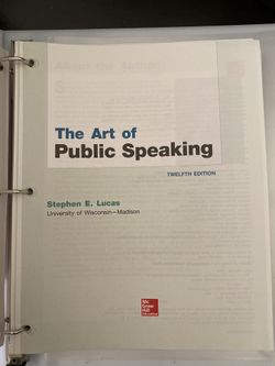 The Art of Public Speaking Stephen E Lucas w/ unused code