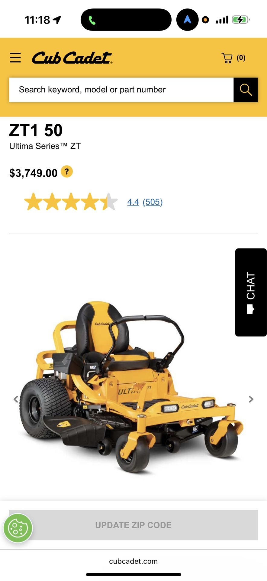 Cub Cadet Ultima zt1 50 striping kit