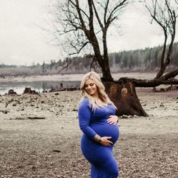 Stunning Royal Blue Maternity Dress XL