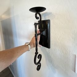 Wood & Metal Sconce Candle Holder Hanging Home Decor