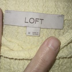 LOFT Medium, Pale Yellow Blouse, 