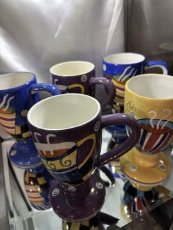 Jazz Cafe Hand Painted Coffee Mugs 
