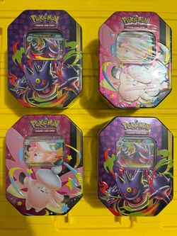 Pokémon TCG Mega Gengar & Clefable EX Tin Set of 4