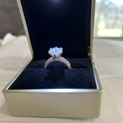 2ct GRA Certified Moissanite Diamond Ring