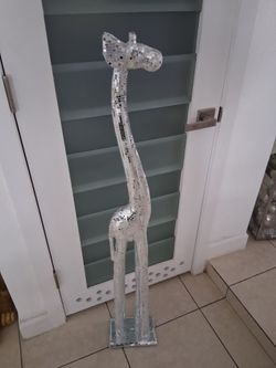 Large Mirror Mosaic Giraffe Sculpture