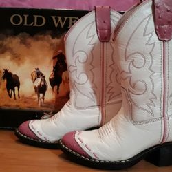 Cowgirl Boots, Childrens, Size 9.5 D, OLD WEST brand. Leather