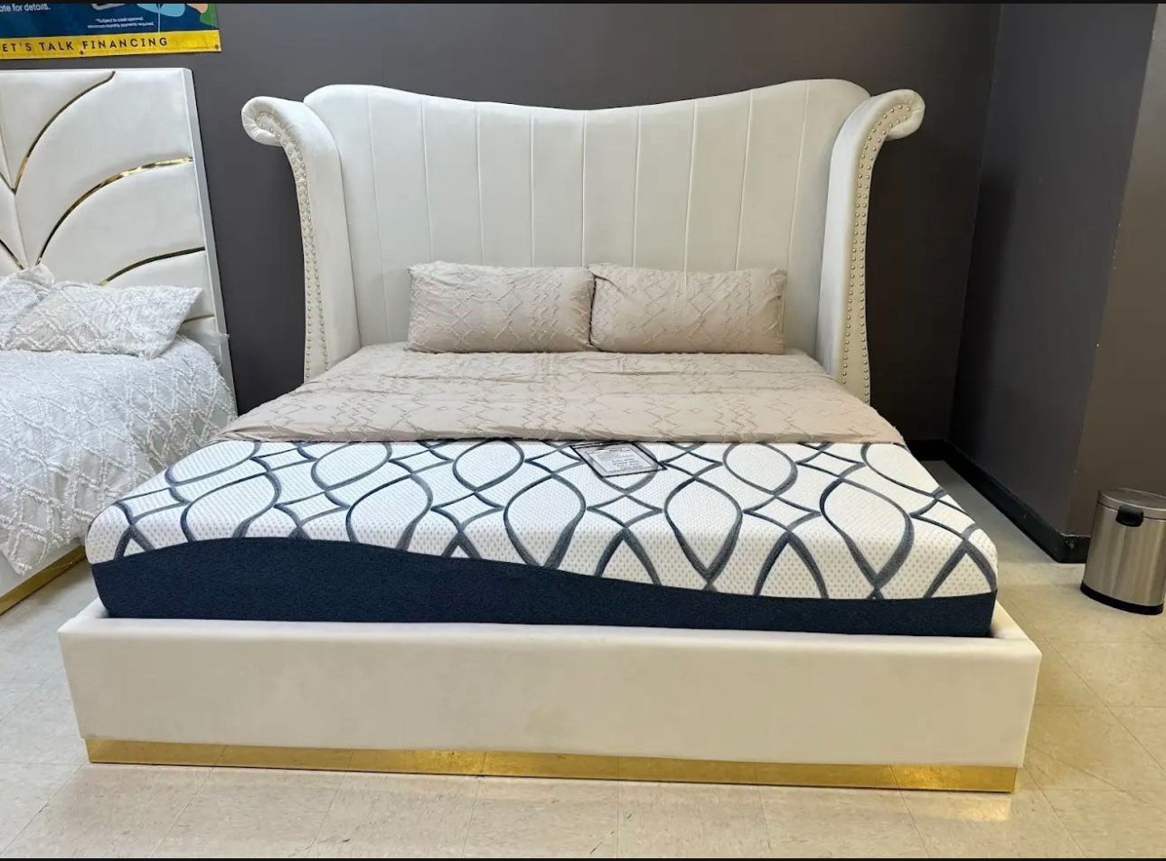 NEW QUEEN AND KING SIZE LUXURY BED WITH PROMOTIONAL MATTRESS AND FREE DELIVERY BEDROOM FURNITURE SECTIONAL SOFA AND MORE