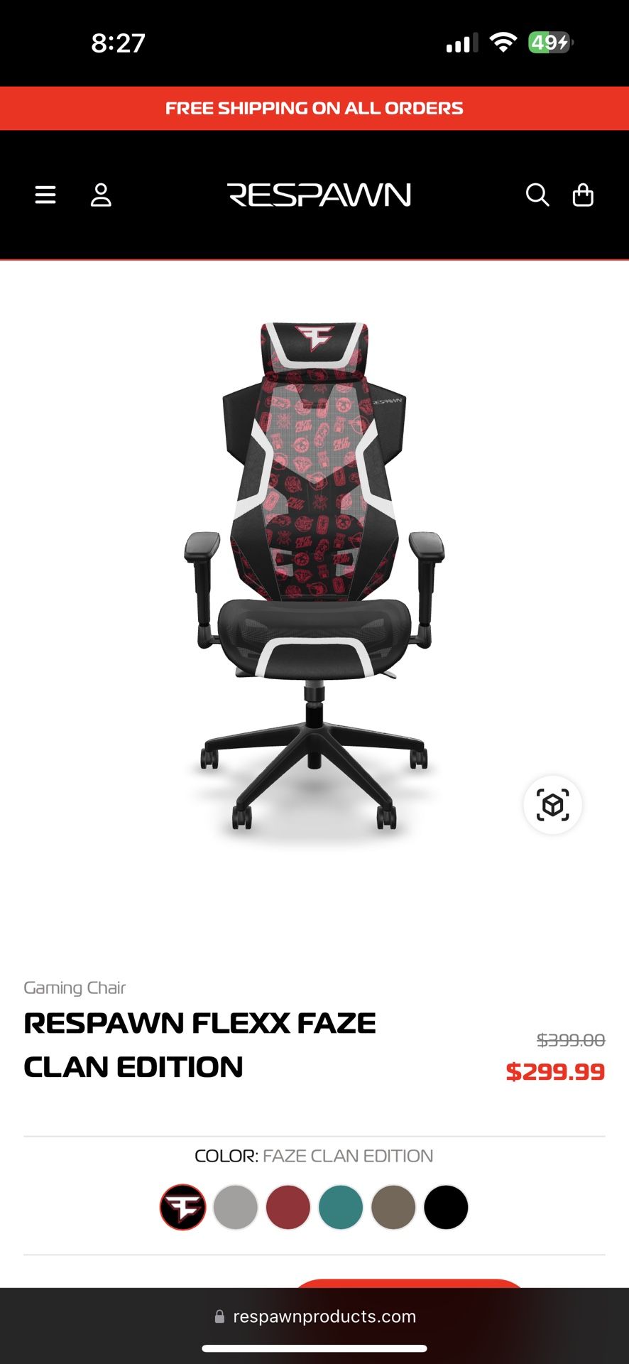 FAZE RESPAWN GAMING CHAIR