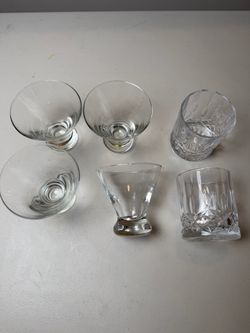 Cocktail and whisky Drinkware Set of 6 Glasses