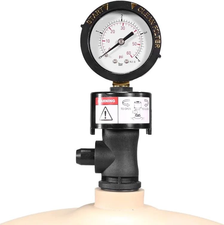 POOL FILTER MANUAL AIR RELIEF VALVE WITH AIR PRESSURE GAUGE SKU: 90165