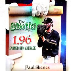 2025 Paul Skenes Topps Holiday The Nice List Die Cut Pittsburgh Pirates Baseball Card
