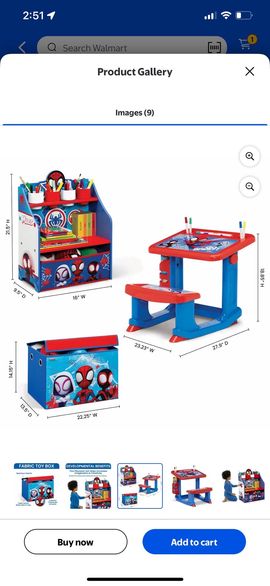 Spiderman Kids Desk Toy Organizer