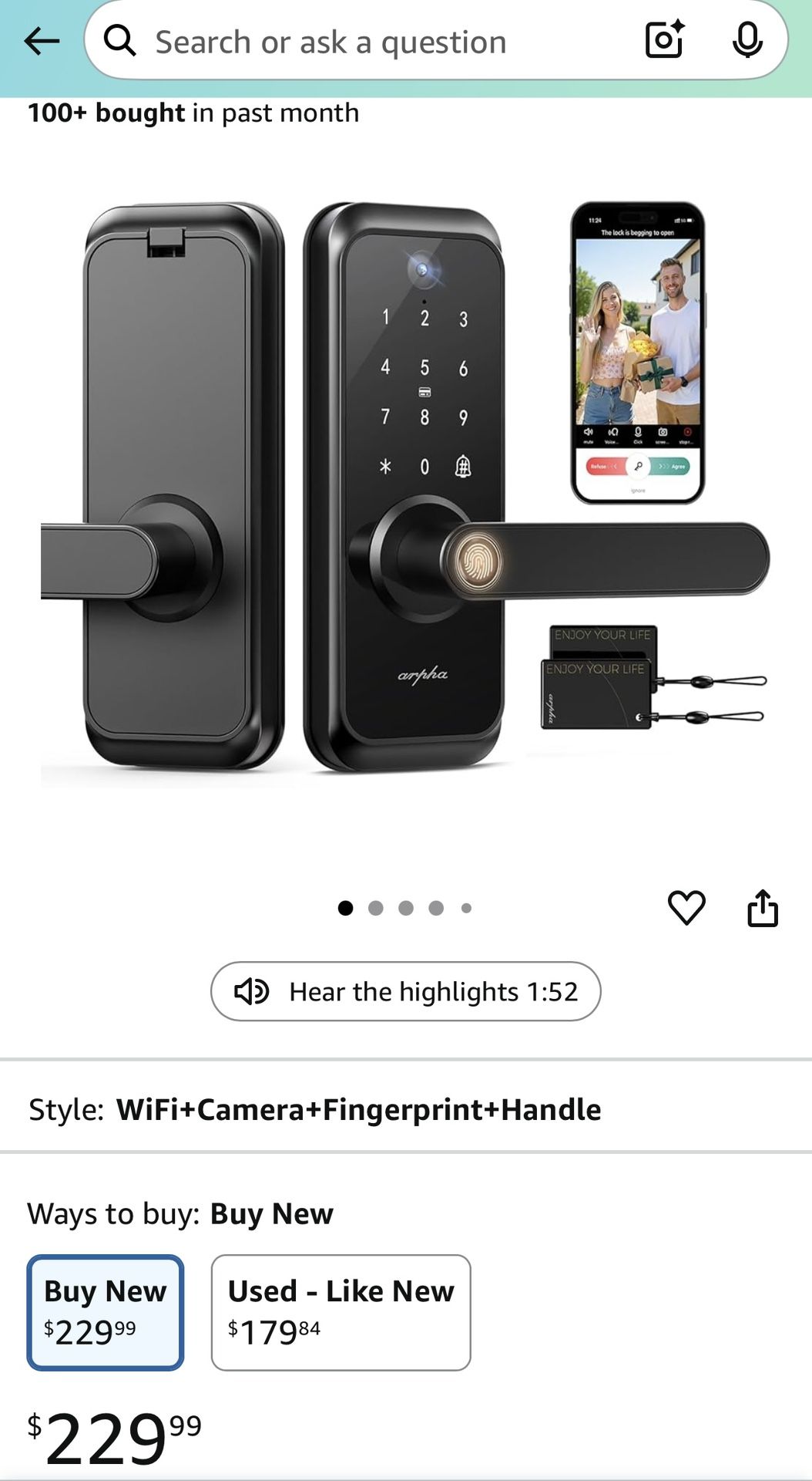 Video keypad Door Lock 