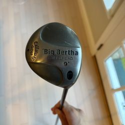 Callaway Original Big Bertha Steelhead Driver: 9 Degree With Headcover