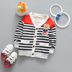Cute Bear Stripe Black Sweater