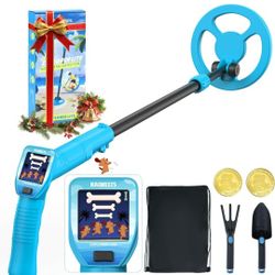 KAIWEETS Kids Metal Detector, Funny Color LCD, Lightweight, Adjustable Stem, Outdoor Toys, Christmas/Birthday Gift Kit for Boys & Girls with Backpack,