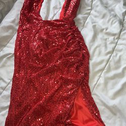 fashion nova red fancy dress 