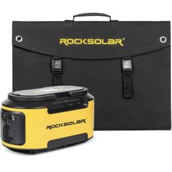 200W Ready Power Station and 30W Solar Panel - Portable Energy Storage Power Generator Bank and 12V Foldable Solar Panel with AC/12V DC/USB Out