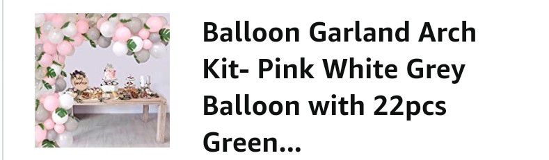 Balloon Garland Arch Kit Pink, White, Gray 