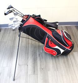 Golf Club Set w/ Slazenger Stand Bag RAM Oversize Irons Woods 1 3 5 Putter + Spalding Silver Line Wedge