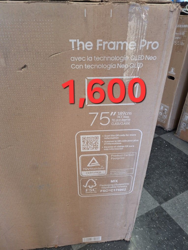 SAMSUNG 75"INCH QLED 4K LS03FW PRO THE FRAME TV.