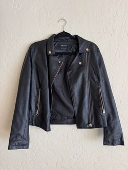 Black Leather Jacket Size L