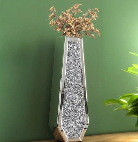 Beautiful Crystal Vase With Rhinestones Brand New
