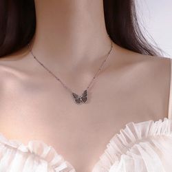 925 Thai Silver Butterfly Pendant Necklace