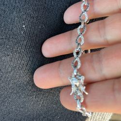 $400 OBO Silver Bracelet With Black And White Diamonds. Price Is Negotiable!