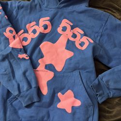 Blue And Pink Sp5der Hoodie