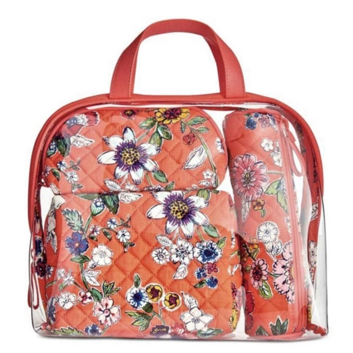 Vera Bradley PC Cosmetic Set Coral Floral