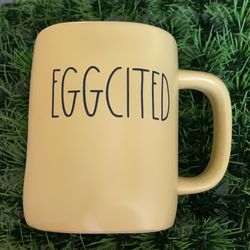 Rae Dunn Easter Yellow Mug EGGCITED