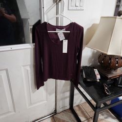 New Burgundy Silk Calvin Klein Long Shirt