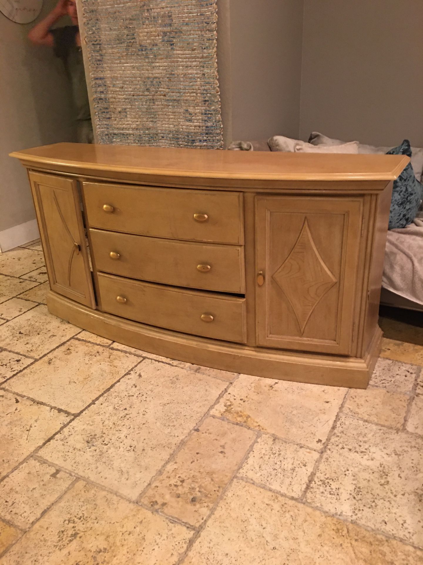 Wood Dresser $50 Missing Back Wall