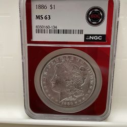 1886 Morgan Silver Dollar Graded MS63